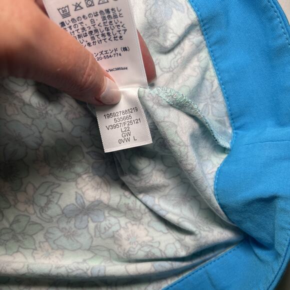 Lands End Faux Wrap Maxi Dress Size Large Floral Sleeveless Stretch Blue NWT - Picture 14 of 16